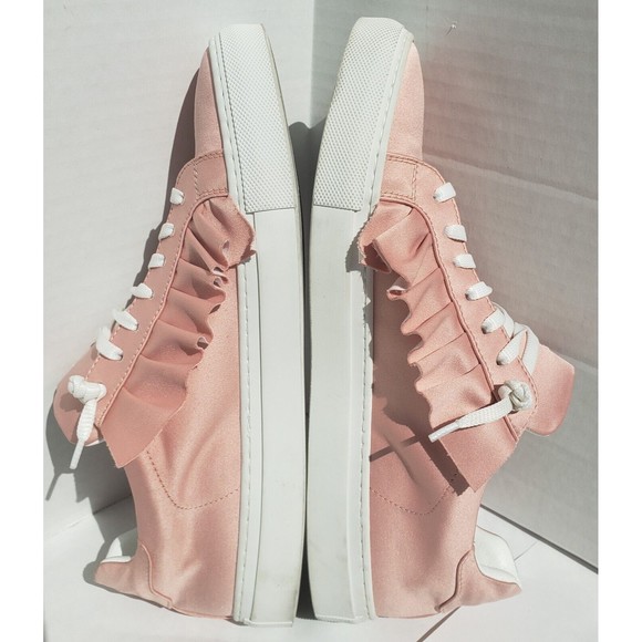 Joshua Sanders Womens Satin Pink Barbie Ruffled Sneakers EU 41 US 10 NY/Italy - Picture 8 of 13